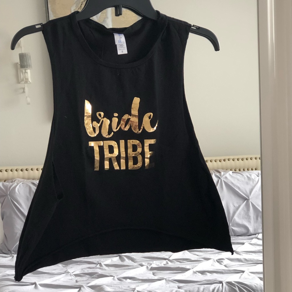 Bride Tribe Black and Good Cropped  Top SZ S